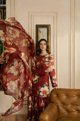 BAROQUE LAWN PRINTED UNSTICH 3PC