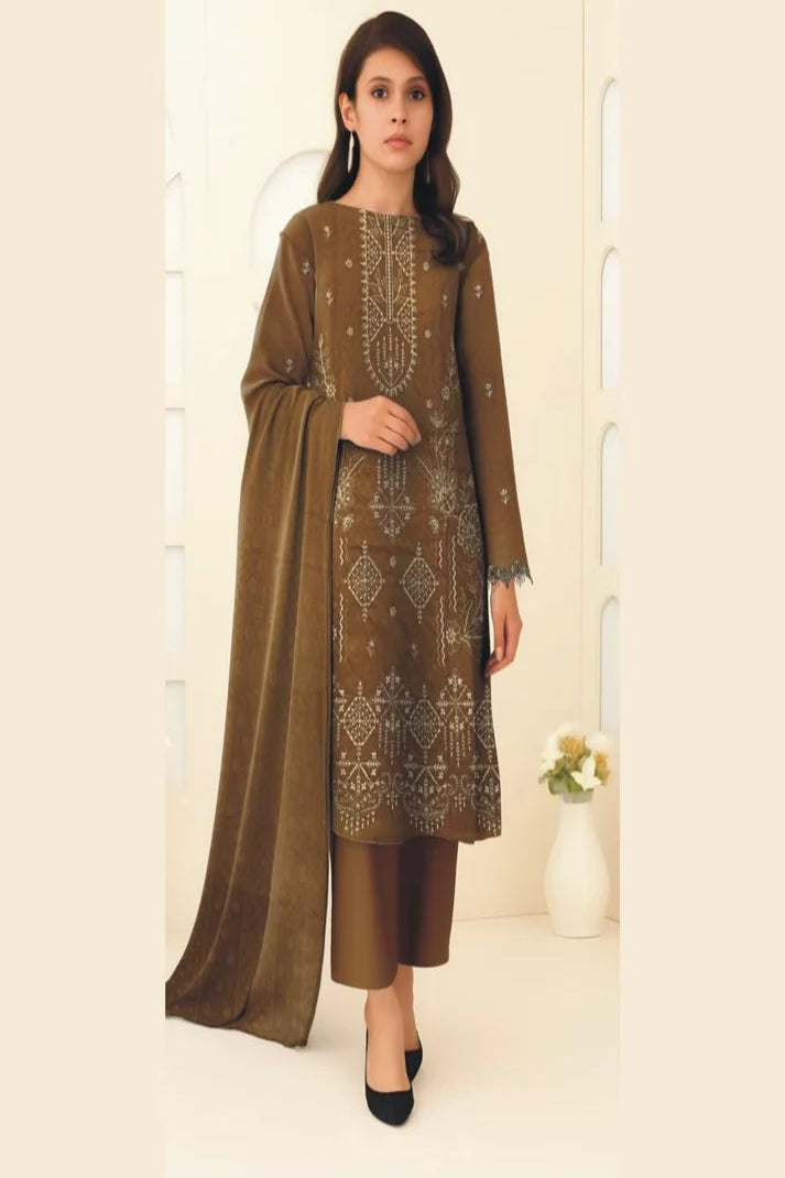 MIRAAL VOL#1 DHANAK UNSTITCHED EMB 3PC