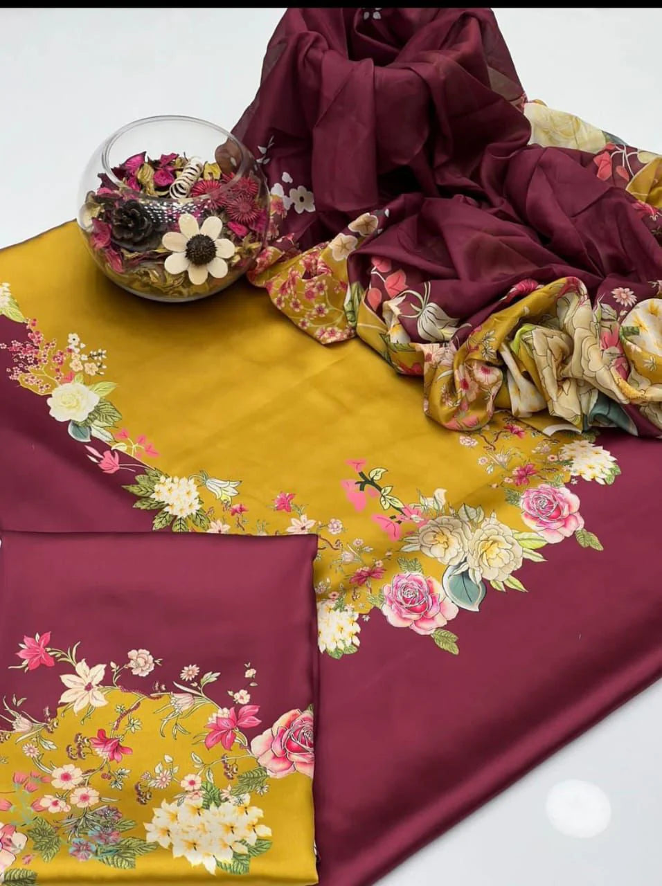 Shamoze Silk Digital 3pc Unstitched Suit -29