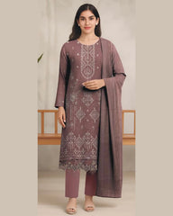 MIRAAL VOL#1 DHANAK UNSTITCHED EMB 3PC