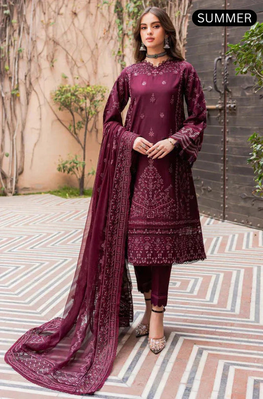 Farasha - Summer 3PC Lawn Embroidered Suit