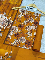 Linen Printed 3pc D-08