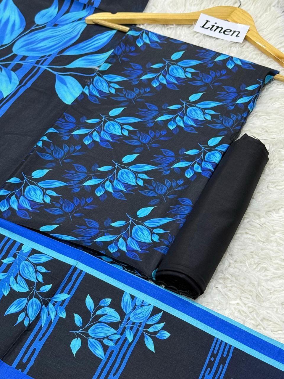 Linen Printed 3pc D-06