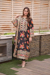 Aneelas Silk Embroidered Unstitched 3 Pcs Dress