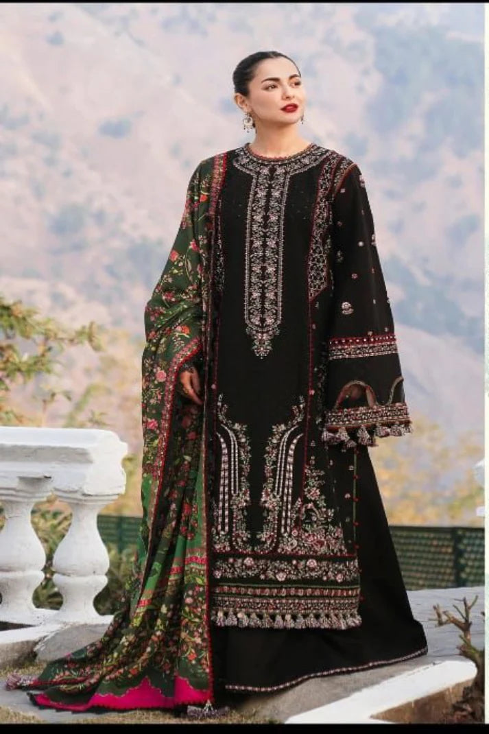 HUSSAIN REHAR DHANAK UNSTITCHED EMB 3PC