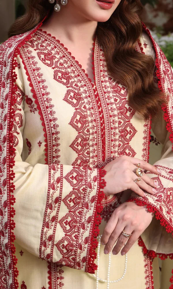 Aneelas Unstitched Dhanak 3 Piece Luxury Embroidered  Dhanak Shawl