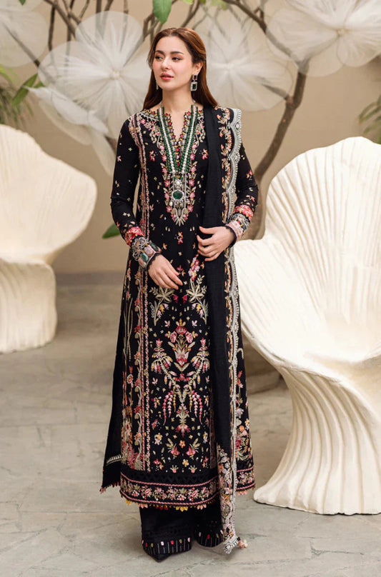 Qalamkar - 3PC Lawn Embroidered Suit With Embroidered Dupatta