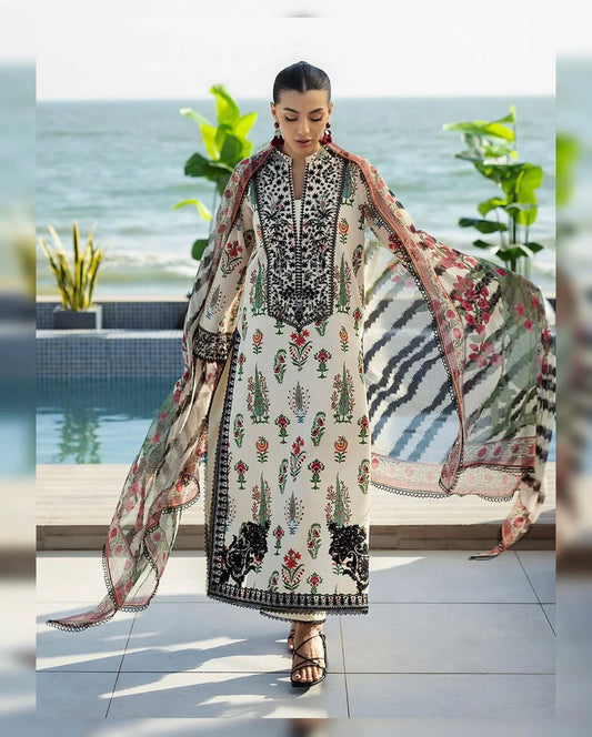 Shamoze Silk Digital Tye ‘N’ Dye 3pc Unstitched Suit - 02
