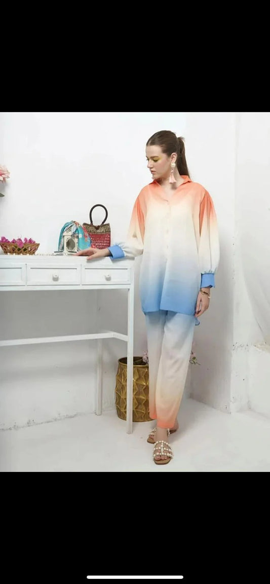 Shamoze Silk Digital Tye ‘N’ Dye 3pc Unstitched Suit - 01