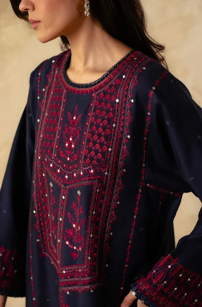 ZARA SHAHJAHAN DHANAK UNSTITCHED EMB 3PC